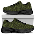 Marijuana Leaf Pattern Print Black Chunky Shoes