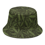 Marijuana Leaf Pattern Print Bucket Hat