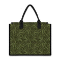 Marijuana Leaf Pattern Print Canvas Tote Bag