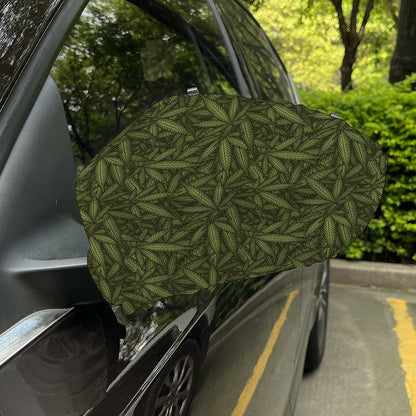 Marijuana Leaf Pattern Print Car Side Mirror Covers