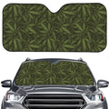 Marijuana Leaf Pattern Print Car Windshield Sun Shade