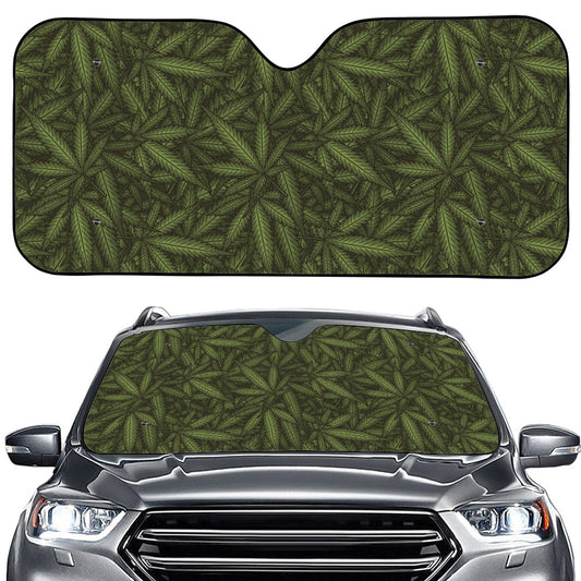 Marijuana Leaf Pattern Print Car Windshield Sun Shade