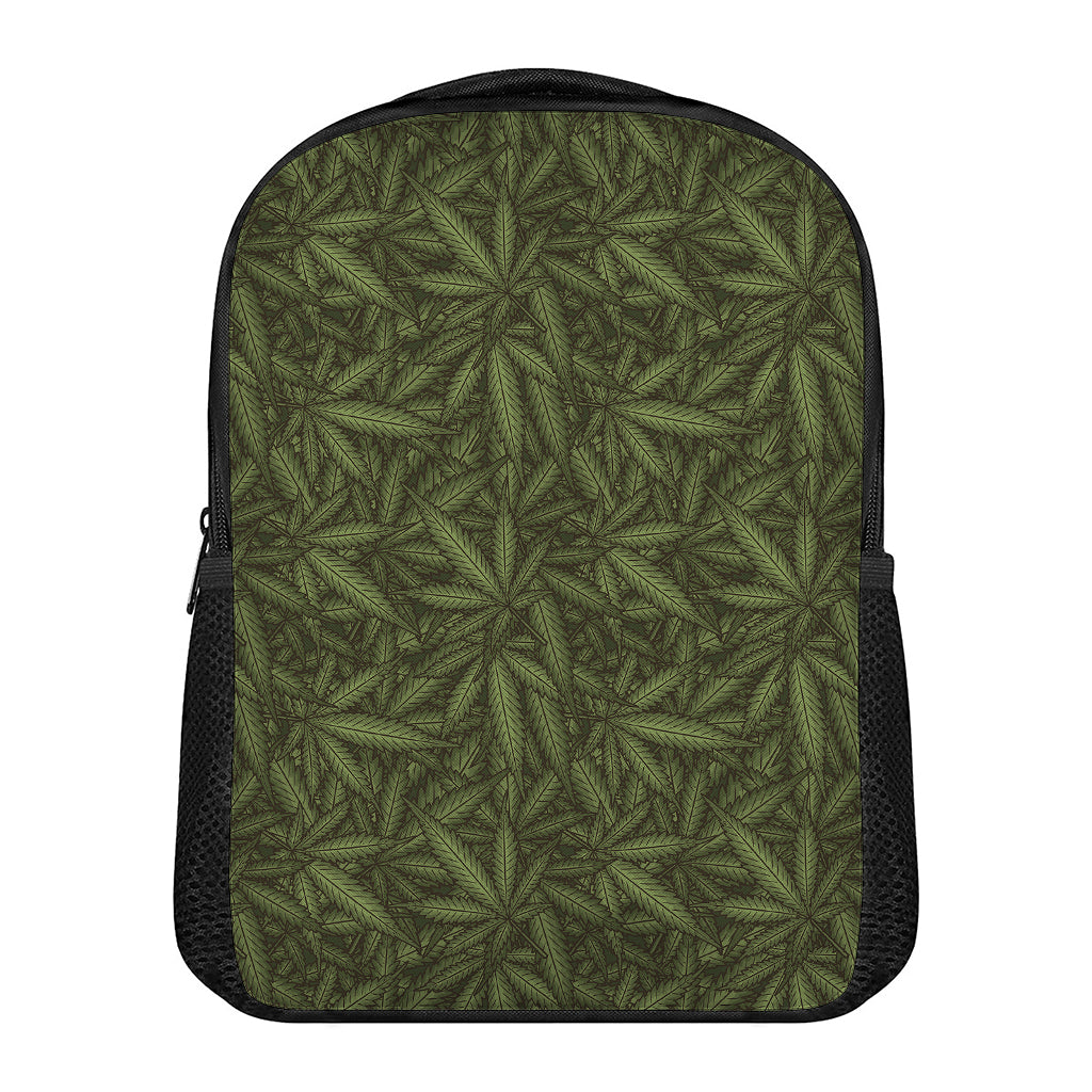 Marijuana Leaf Pattern Print Casual Backpack