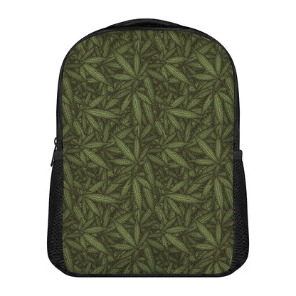 Marijuana Leaf Pattern Print Casual Backpack