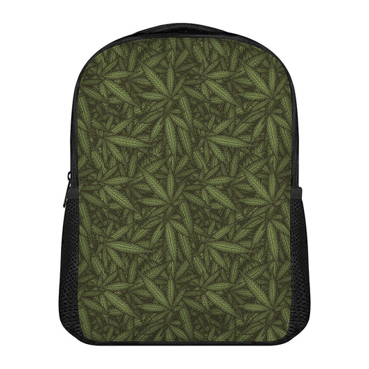 Marijuana Leaf Pattern Print Casual Backpack