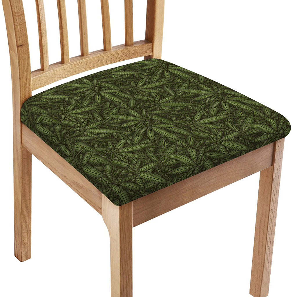 Marijuana Leaf Pattern Print Chair Cushion Cover