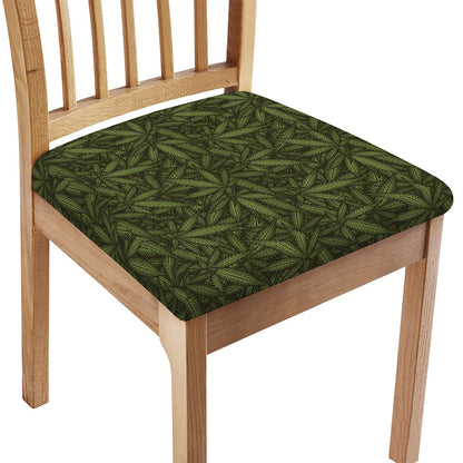 Marijuana Leaf Pattern Print Chair Cushion Cover