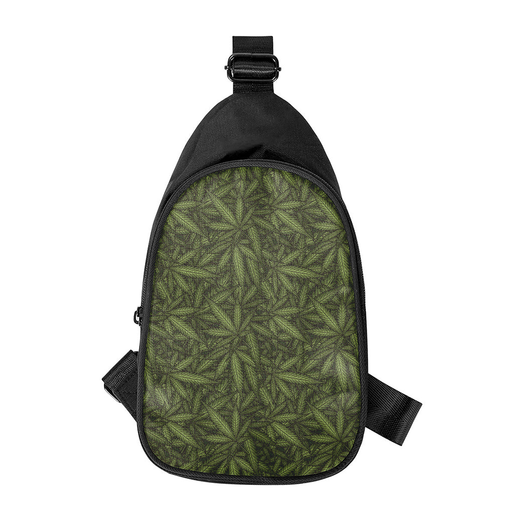 Marijuana Leaf Pattern Print Chest Bag