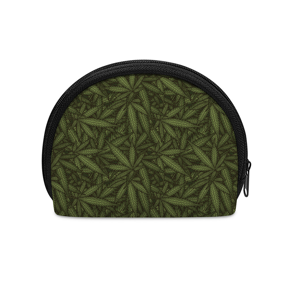Marijuana Leaf Pattern Print Coin Purse