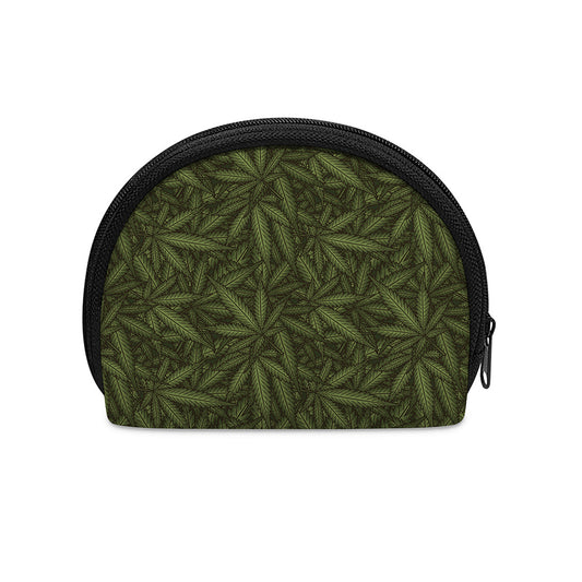 Marijuana Leaf Pattern Print Coin Purse