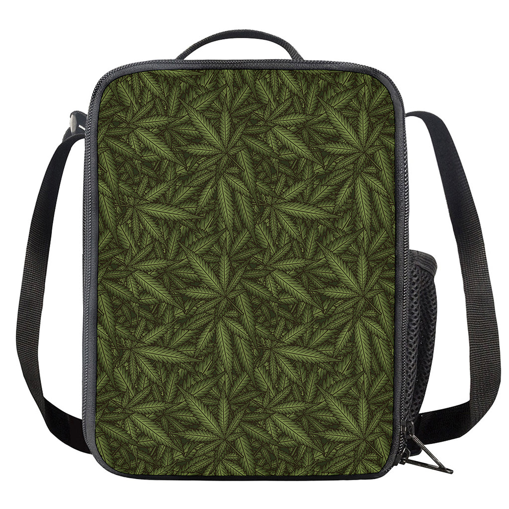 Marijuana Leaf Pattern Print Crossbody Lunch Bag