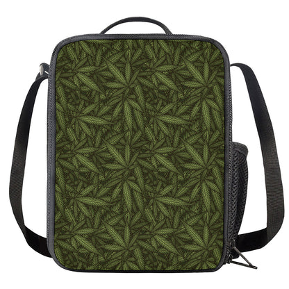 Marijuana Leaf Pattern Print Crossbody Lunch Bag