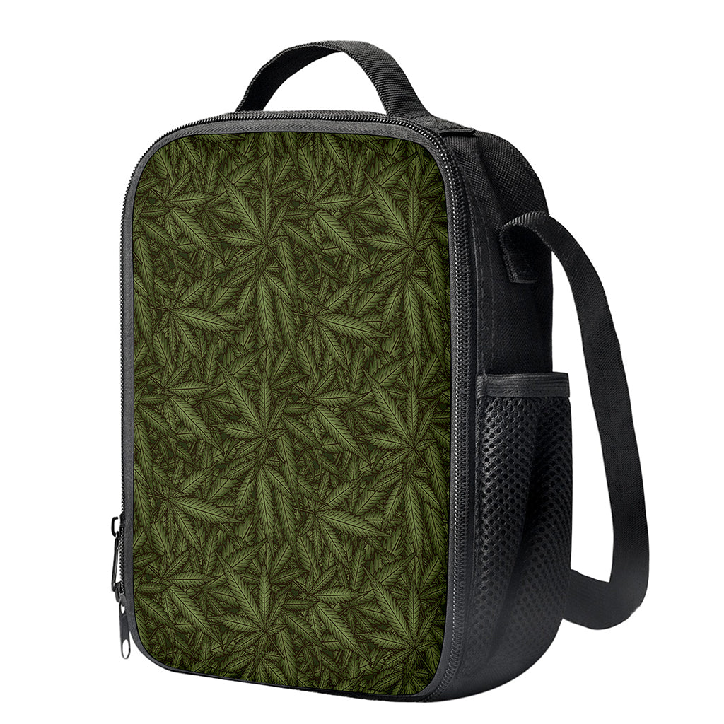 Marijuana Leaf Pattern Print Crossbody Lunch Bag