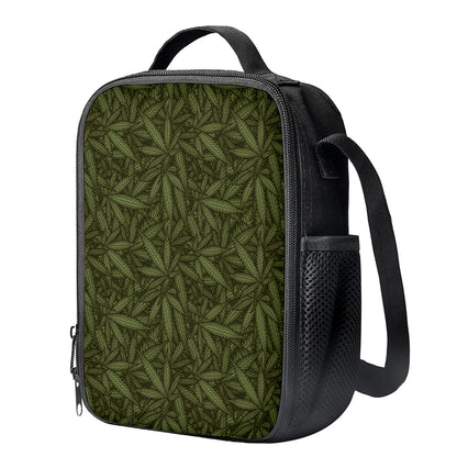 Marijuana Leaf Pattern Print Crossbody Lunch Bag