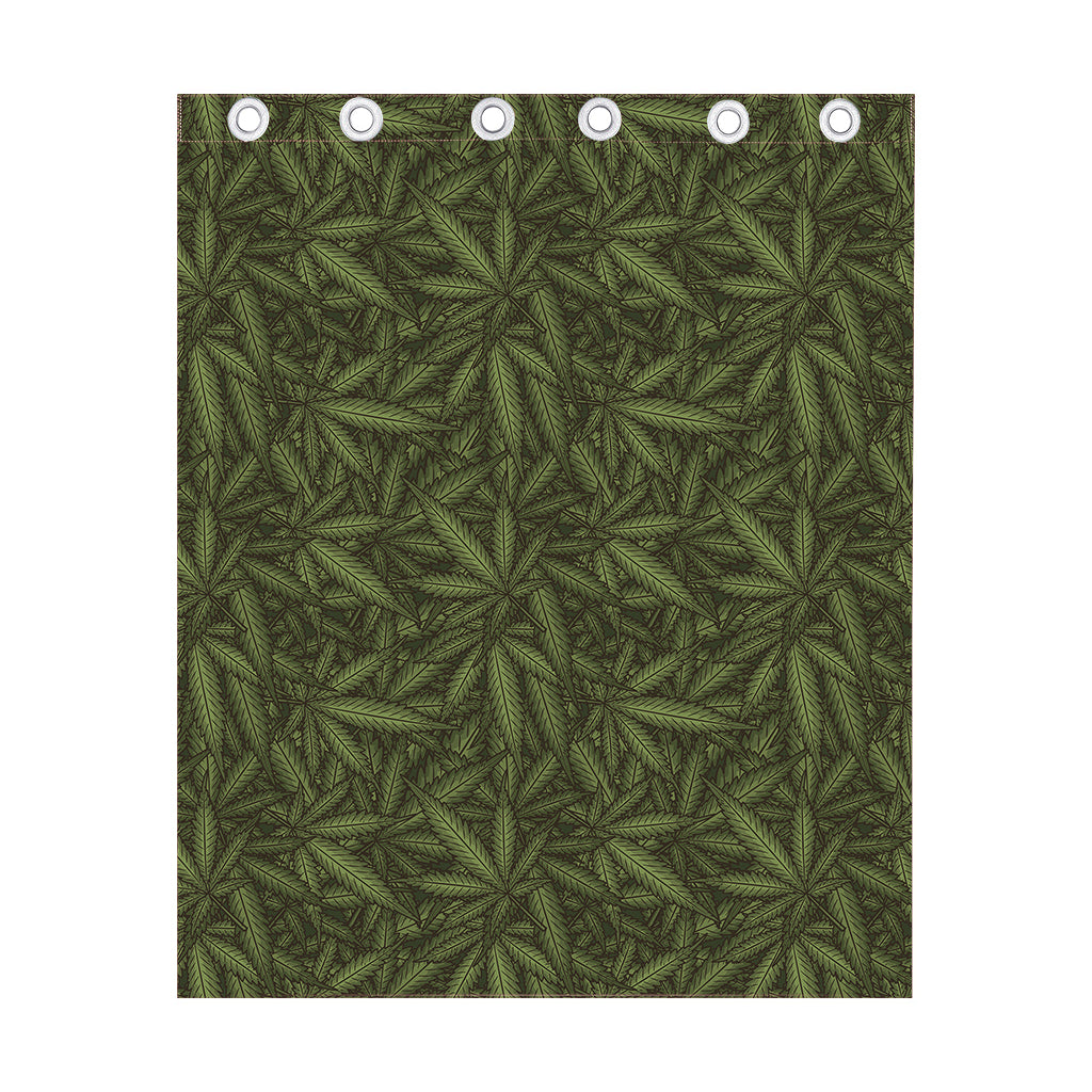 Marijuana Leaf Pattern Print Curtain