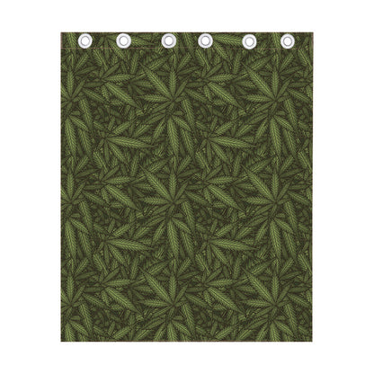 Marijuana Leaf Pattern Print Curtain