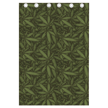 Marijuana Leaf Pattern Print Curtain