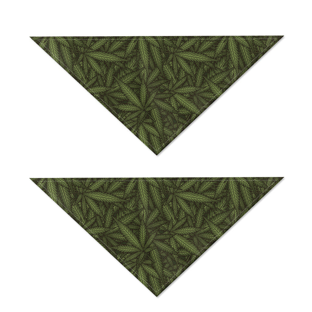 Marijuana Leaf Pattern Print Dog Bandana