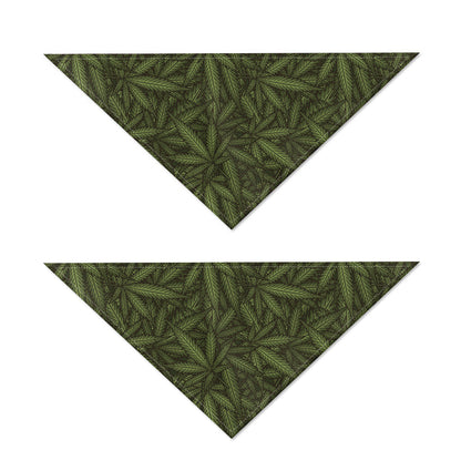 Marijuana Leaf Pattern Print Dog Bandana