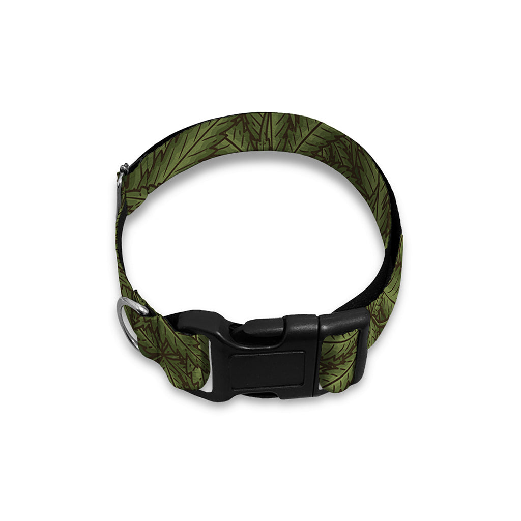 Marijuana Leaf Pattern Print Dog Collar