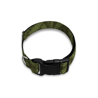Marijuana Leaf Pattern Print Dog Collar