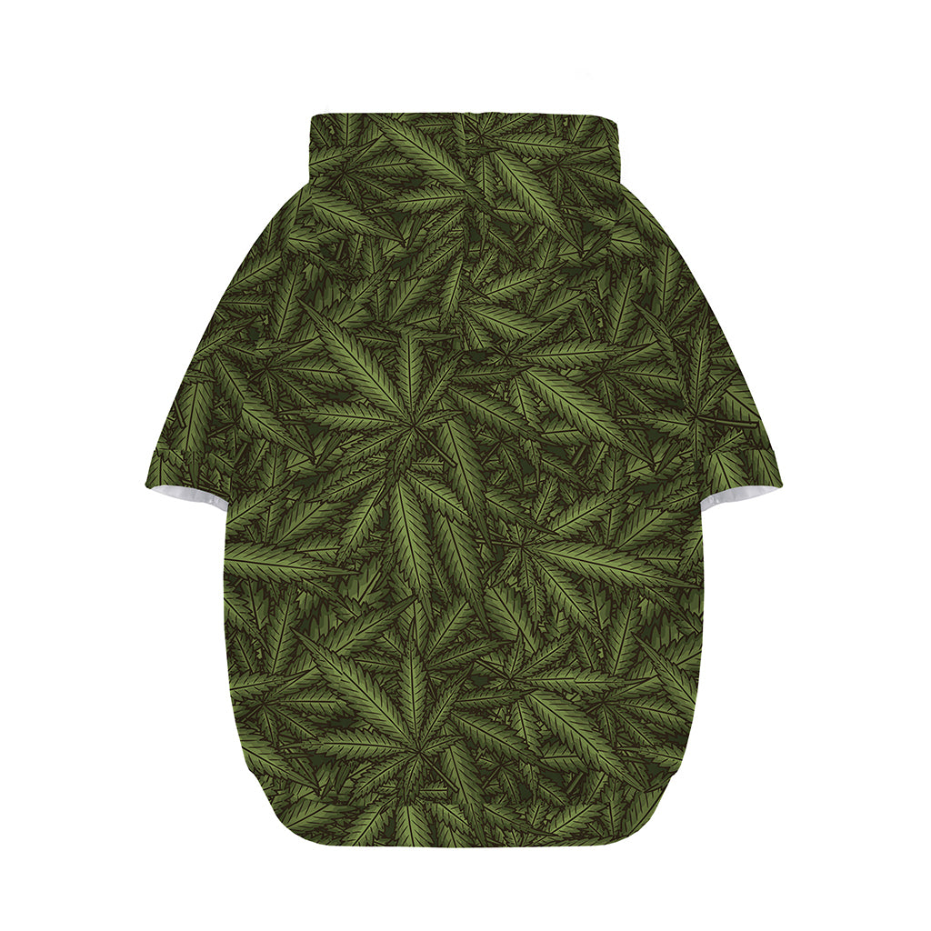 Marijuana Leaf Pattern Print Dog Zip Up Hoodie
