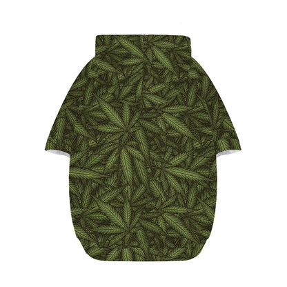 Marijuana Leaf Pattern Print Dog Zip Up Hoodie
