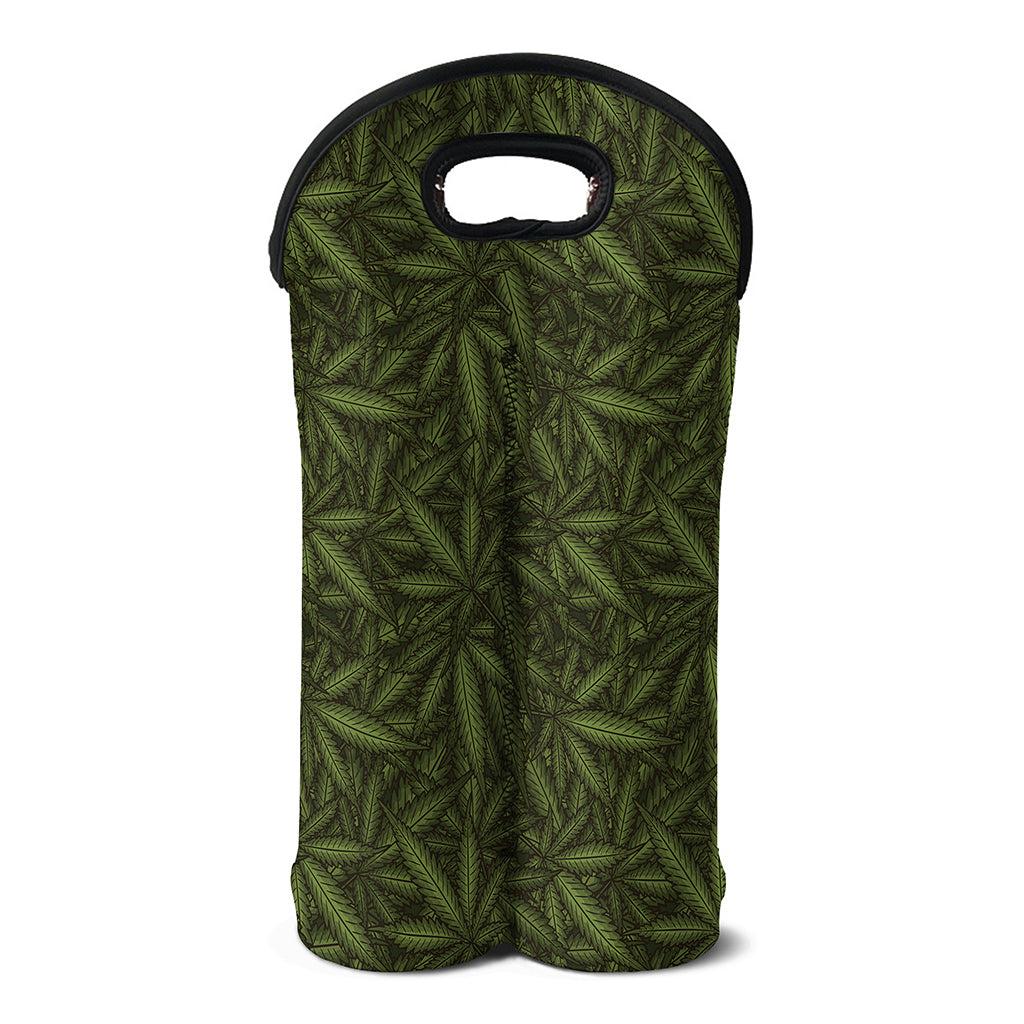 Marijuana Leaf Pattern Print Double Neoprene Wine Tote