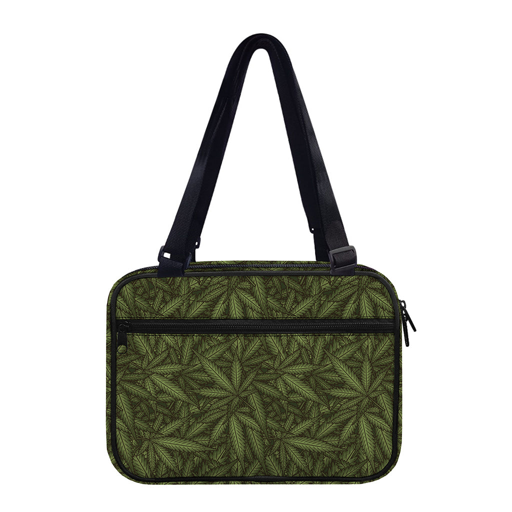 Marijuana Leaf Pattern Print Double Strap Bible Bag
