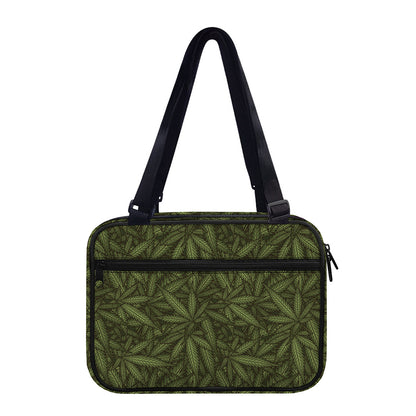 Marijuana Leaf Pattern Print Double Strap Bible Bag