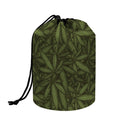 Marijuana Leaf Pattern Print Drawstring Makeup Bag