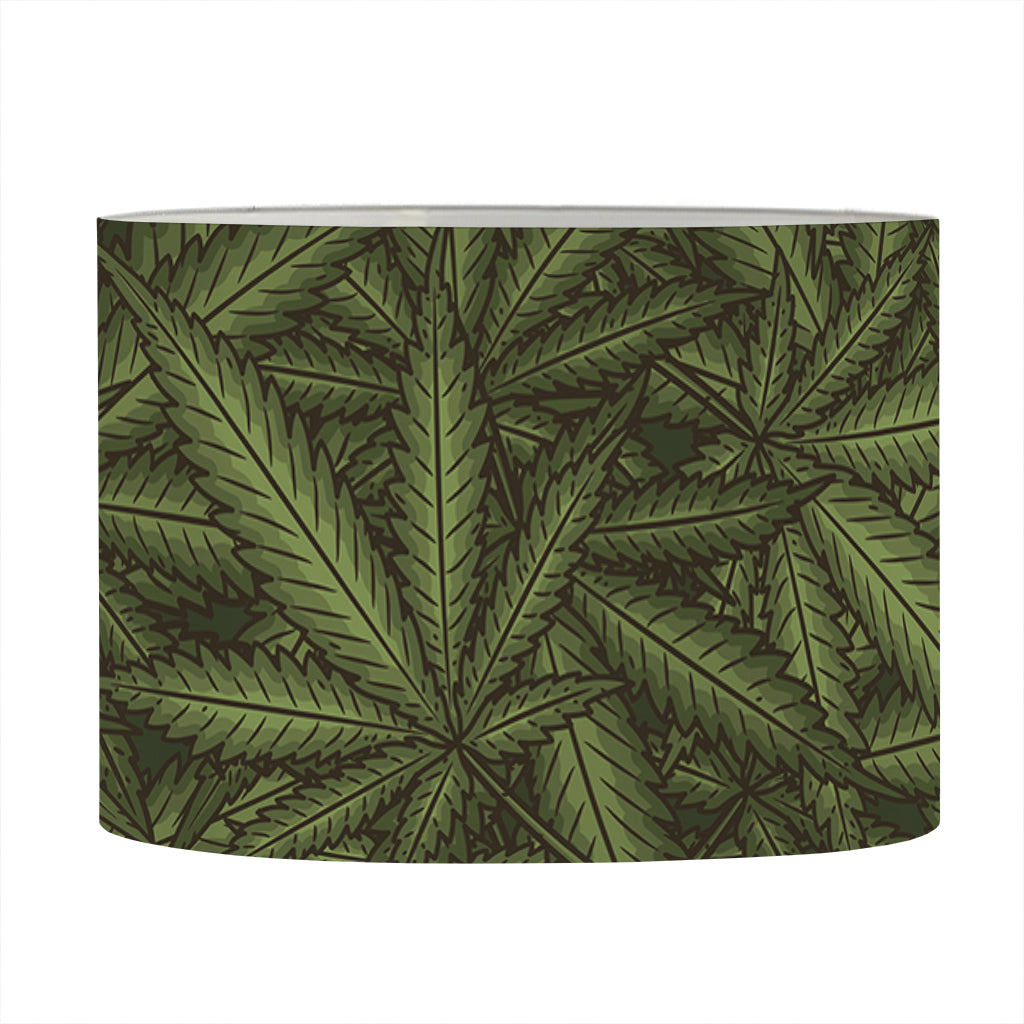 Marijuana Leaf Pattern Print Drum Lamp Shade