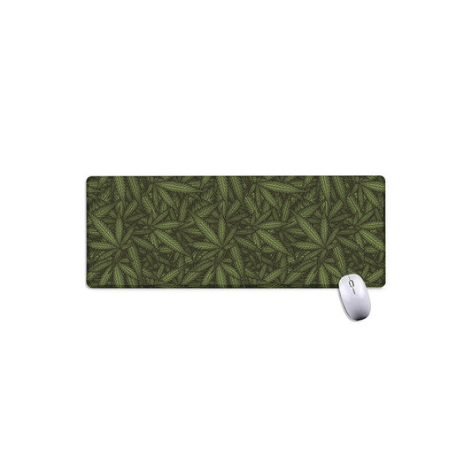 Marijuana Leaf Pattern Print Extended Mouse Pad