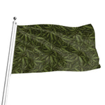 Marijuana Leaf Pattern Print Flag