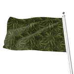 Marijuana Leaf Pattern Print Flag