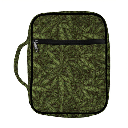 Marijuana Leaf Pattern Print Front Pocket Bible Bag