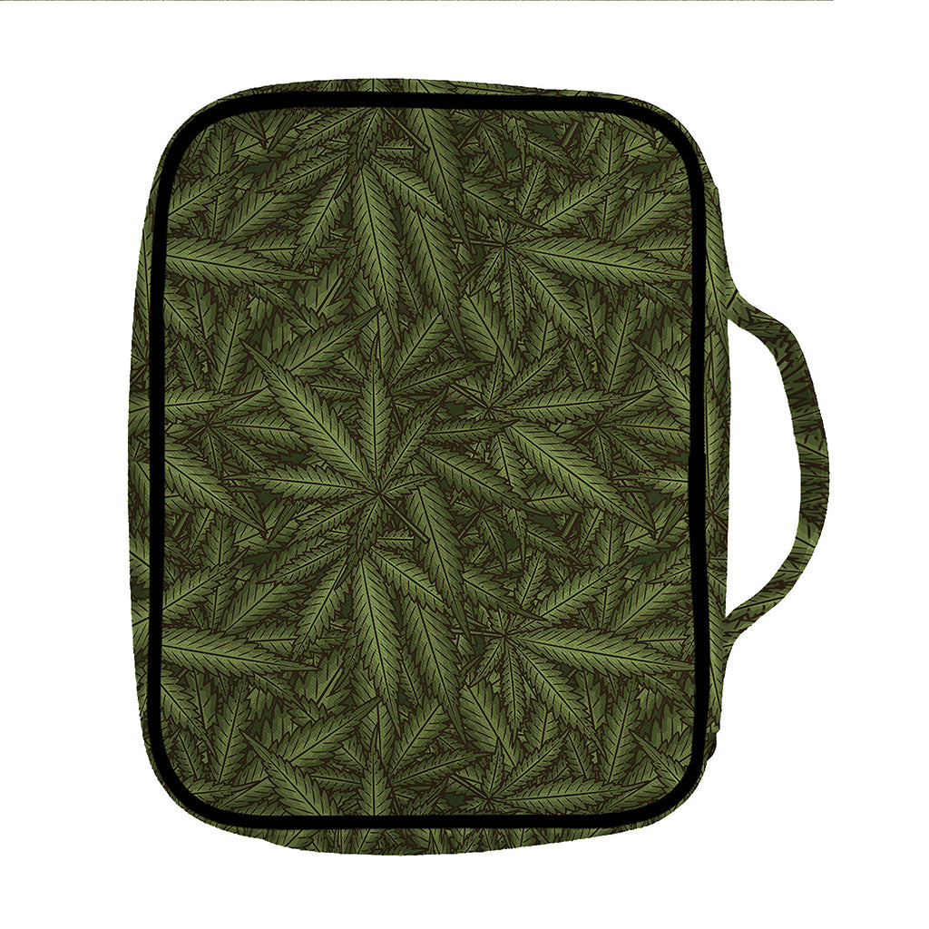 Marijuana Leaf Pattern Print Front Pocket Bible Bag
