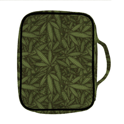 Marijuana Leaf Pattern Print Front Pocket Bible Bag