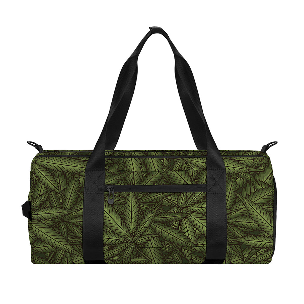 Marijuana Leaf Pattern Print Gym Bag