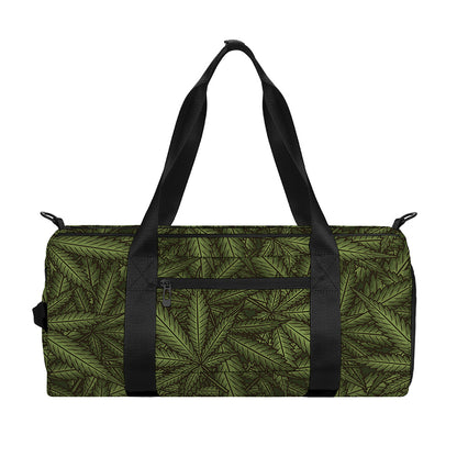 Marijuana Leaf Pattern Print Gym Bag