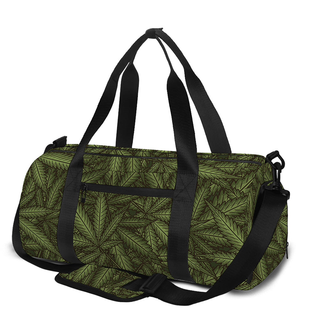 Marijuana Leaf Pattern Print Gym Bag