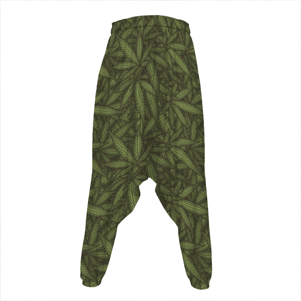 Marijuana Leaf Pattern Print Hammer Pants