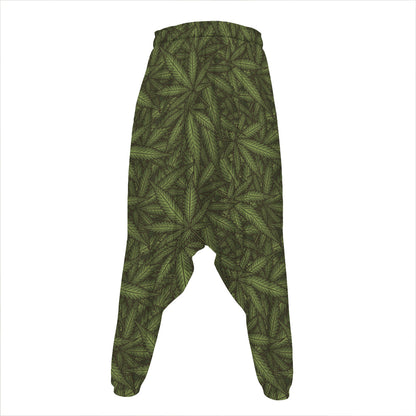 Marijuana Leaf Pattern Print Hammer Pants
