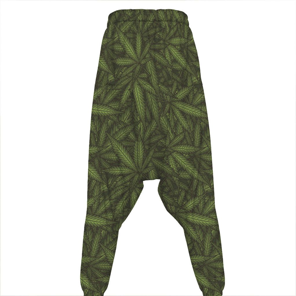 Marijuana Leaf Pattern Print Hammer Pants