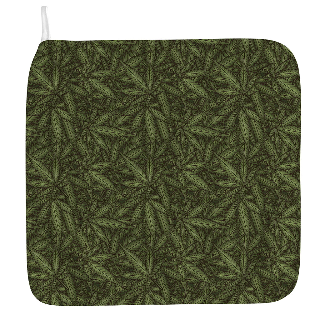 Marijuana Leaf Pattern Print Hand Towel