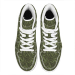 Marijuana Leaf Pattern Print High Top Leather Sneakers