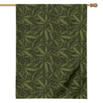 Marijuana Leaf Pattern Print House Flag