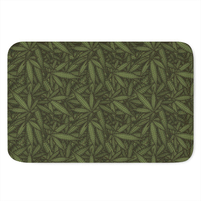 Marijuana Leaf Pattern Print Indoor Door Mat