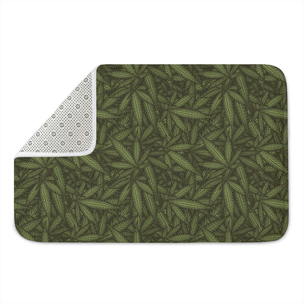 Marijuana Leaf Pattern Print Indoor Door Mat