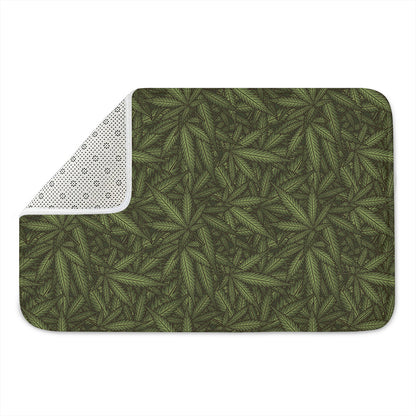 Marijuana Leaf Pattern Print Indoor Door Mat